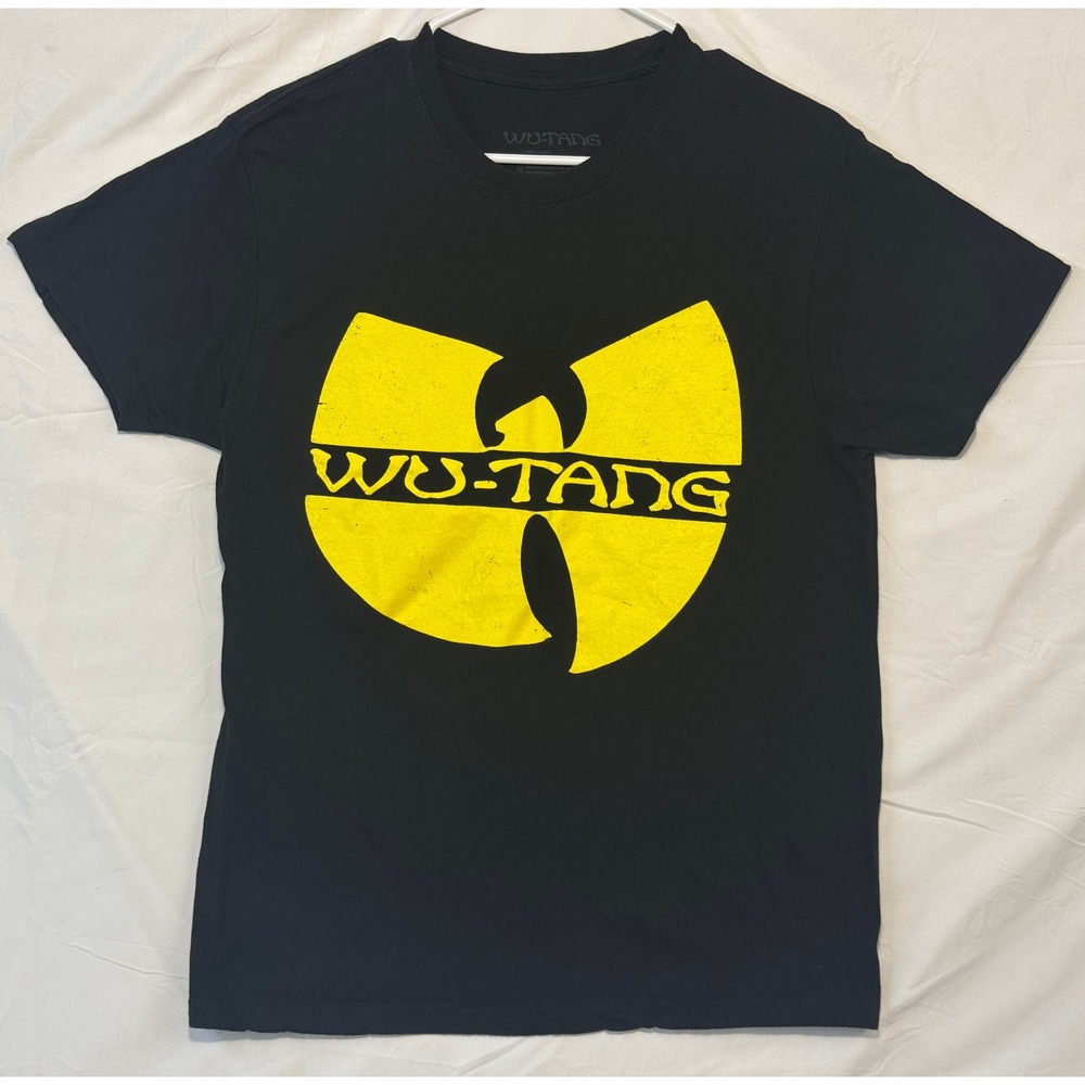 Wu-Tang Clan Graphic T-Shirt Mens Medium Black Yellow Logo Hip Hop Tee